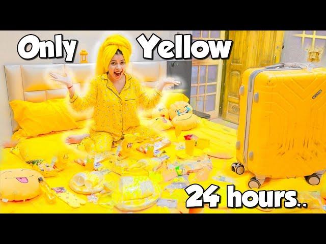 Using only *YELLOW* things for 24 Hours Challenge!!