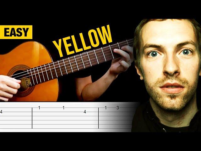 YELLOW Guitar Tabs Tutorial EASY (Coldplay)