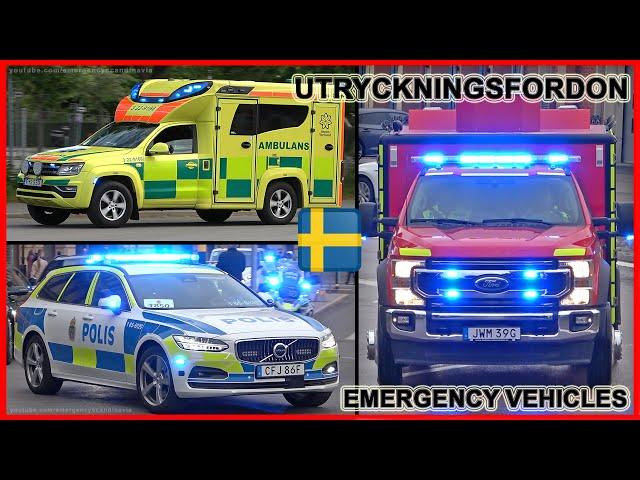  Police, Ambulances and Fire engines/trucks responding in Sweden 2024 