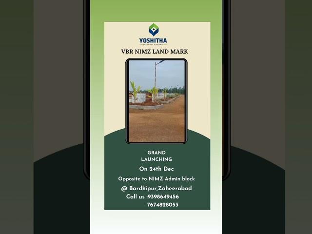 yoshitha's New project VBR NIMZ LANDMARK Grand Launching on 24th dec 2023.Bardhipur, Zaheerabad.