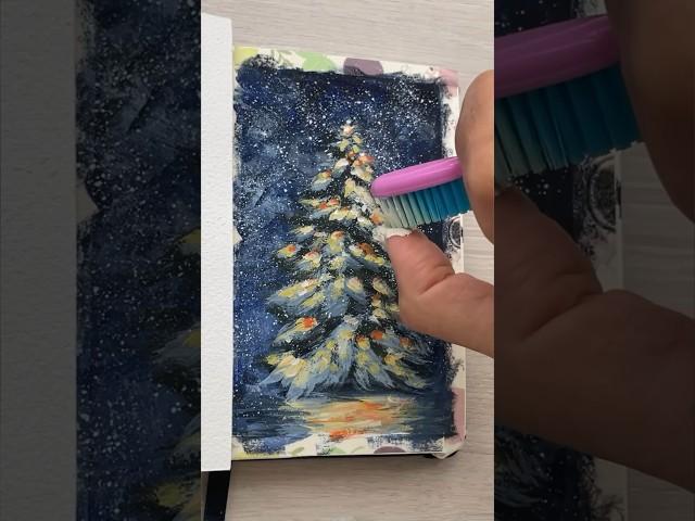 Dreamy Christmas Tree painting #art #gouache #painting #christmastree