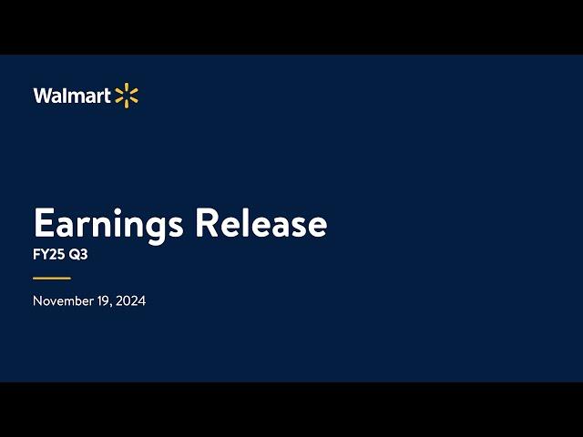 Walmart Inc. FY2025 Q3 Earnings Release