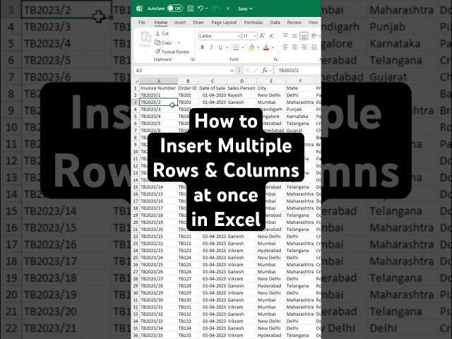 Insert Multiple Rows & Columns at once in #excel