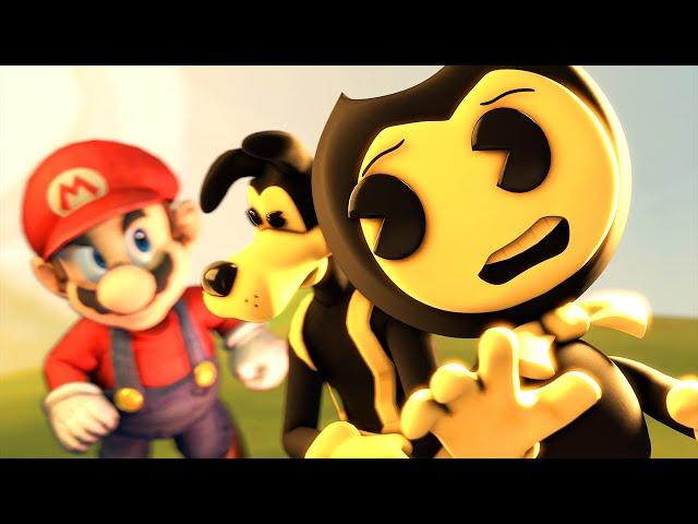 Bendy and Boris the Wolf vs Mario [BaTIM Animation]