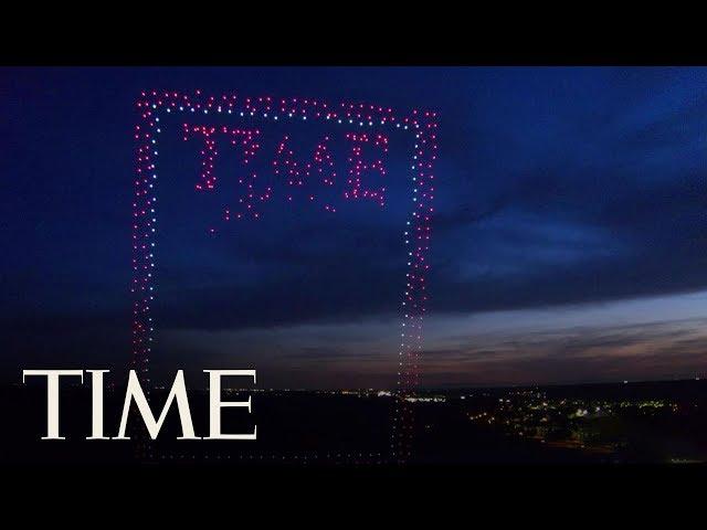 Fly Through A 100 Meter Tall TIME Magazine Cover Made With 958 Drones | TIME