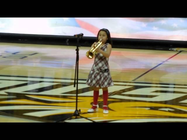 7 year old Trumpet Prodigy, The Star Spangled Banner Queen, performs for Towson University