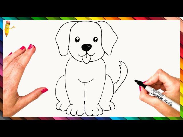 How To Draw A Dog Step By Step  Dog Drawing Easy