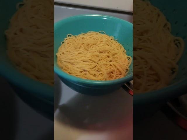 Cooking spaghetti. I like mine separated. It's the appearance for me. Full video is on my channel