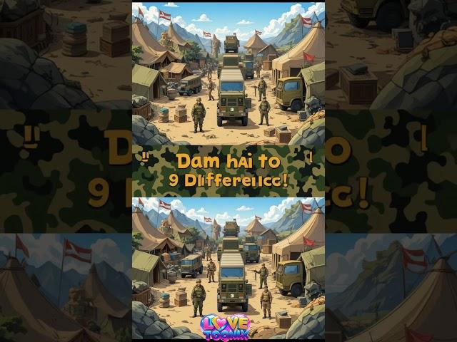 Eye Challenge: Spot 9 Differences in Army Image Find If You Can! #Shorts #ArmyChallenge #PuzzleTest