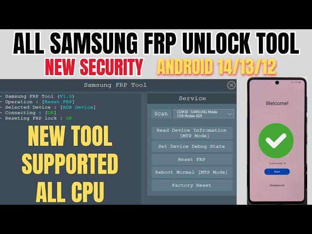 All Samsung FRP Unlock Tool 2024 Android 14/13/12 Latest Security | Samsung FRP Latest Security