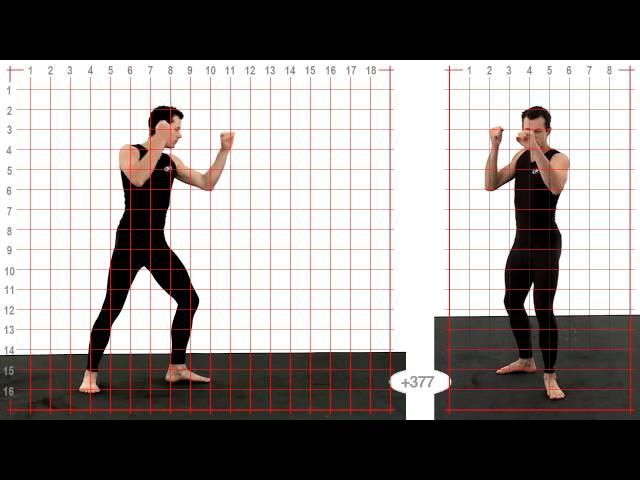 Athletic Male Thigh Kick - Grid Overlay. Animation Reference Body Mechanics