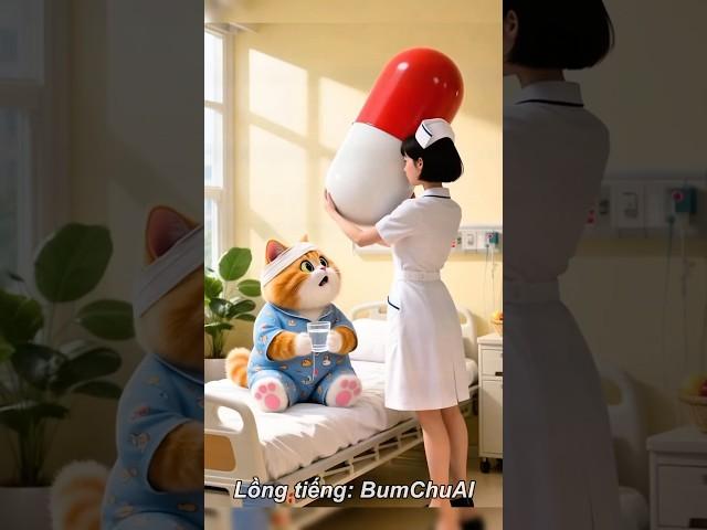 Mèo Con Và Viên Thuốc Khổng Lồ #meow #ai #cat #shorts