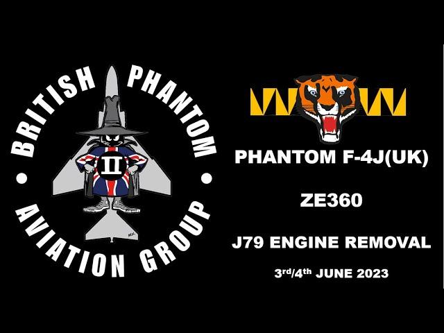 Phantom F-4J(UK) `ZE360` J79 Engine Removal June 2023