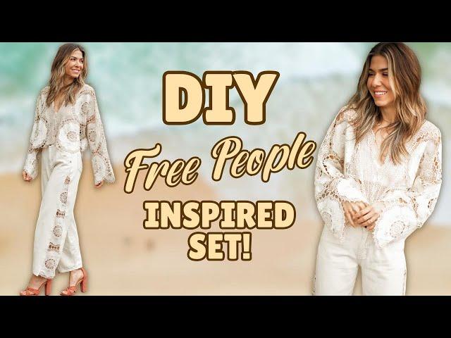 $6 Free People Inspired Top + Pants! (Tablecloth UPCYLE!?| DIY w/ Orly Shani