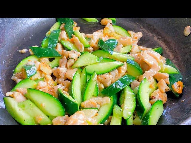 黄瓜做法 黄瓜炒鸡丁 超简单糖尿病健康食谱 How to Make Diced Chicken with Cucumber Weight Loss Recipes