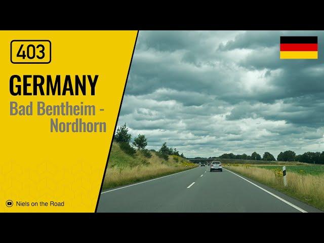 Driving in Germany: Bundesstraße B403 from Bad Bentheim to Nordhorn