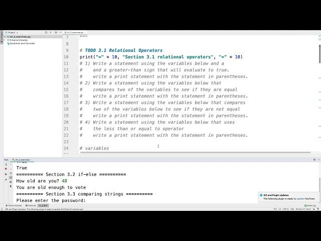 Chapter 3 python exercises