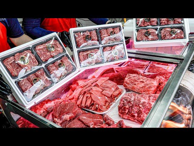 Only three days a week. Butchers Buy cattle at auction and sold at low prices │Korean Butcher's Shop