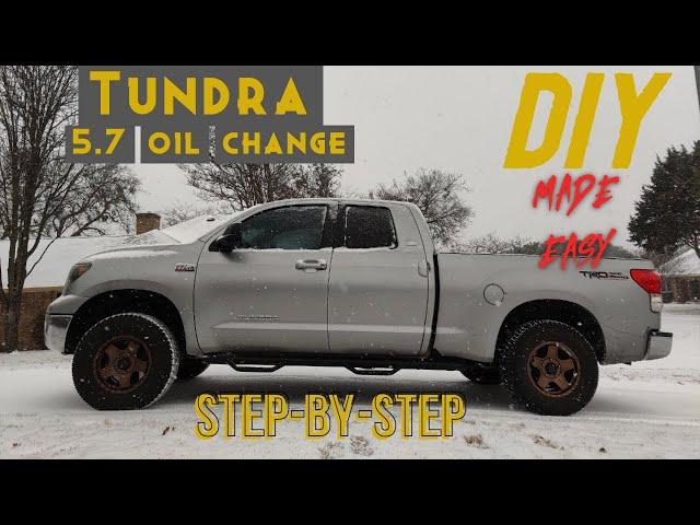 Toyota Tundra 5.7 Oil Change (easiest & fastest step by step w/ oil capacity, tool list torque spec)