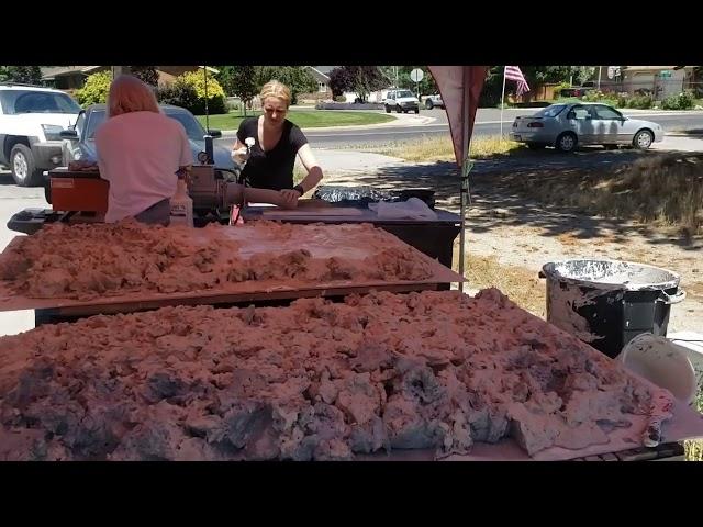 Reclaiming 10 months of collecting clay scraps. Huge, messy job!