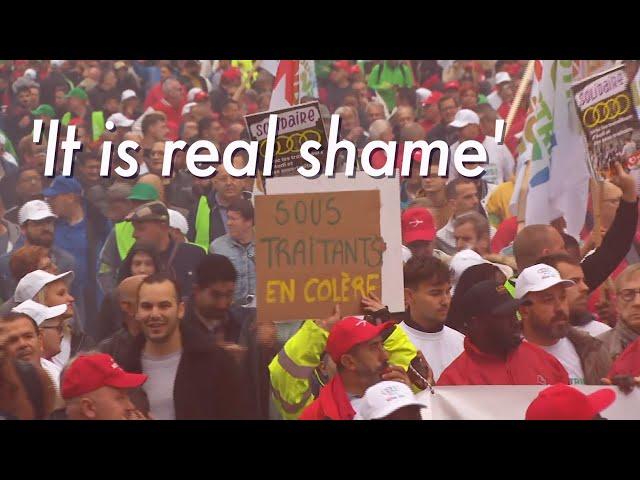 Thousands of workers protest in Brussels against looming threat of Audi massive layoffs