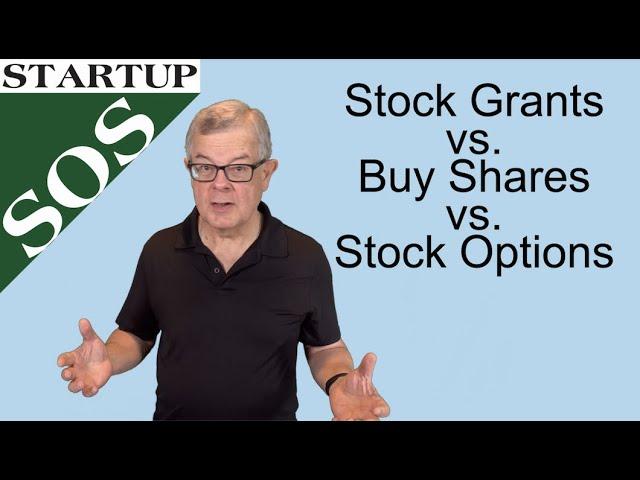 Startup team equity compensation: stock grants, stock purchase and stock options