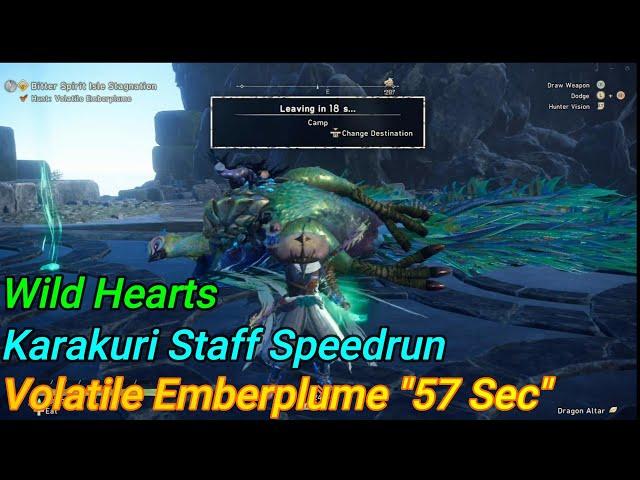 Wild Hearts Karakuri Staff Hunt: Volatile Emberplume "57 Sec" (Solo / Karakuri Staff) 