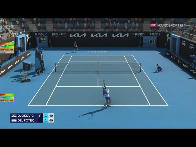 Novak Djokovic VS Juan Martin Del Potro | Australian Open | Tennis Elbow 4 Mod XKT | Gameplay