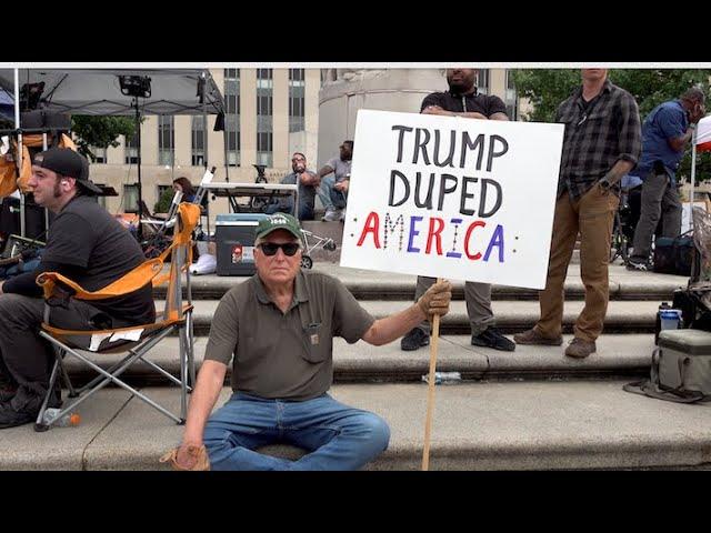 POWERFUL WORDS: 'We've Gotta Stop This Guy' Protests Trump At Arraignment For His WWII Father 8/3/23