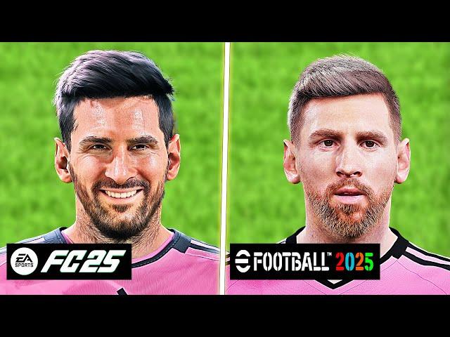 EA FC 25 vs eFootball 2025 - Famous Player Faces Comparison