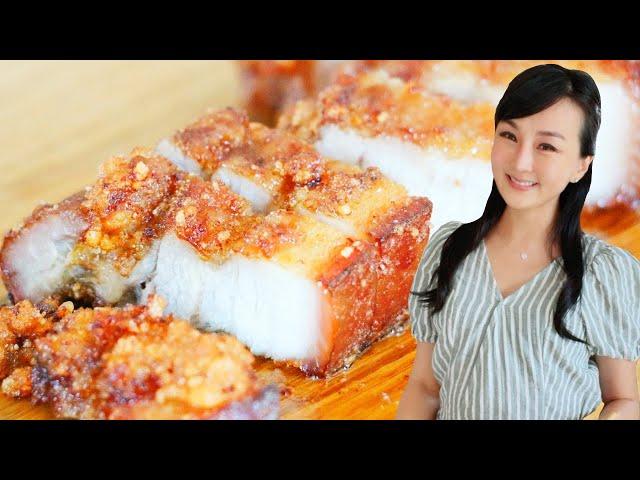 Super Crispy Fried Pork Belly Recipe by CiCi Li