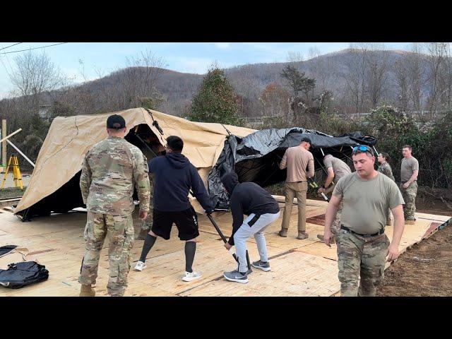 Setting up Base Camp in North Carolina for Hurricane Relief