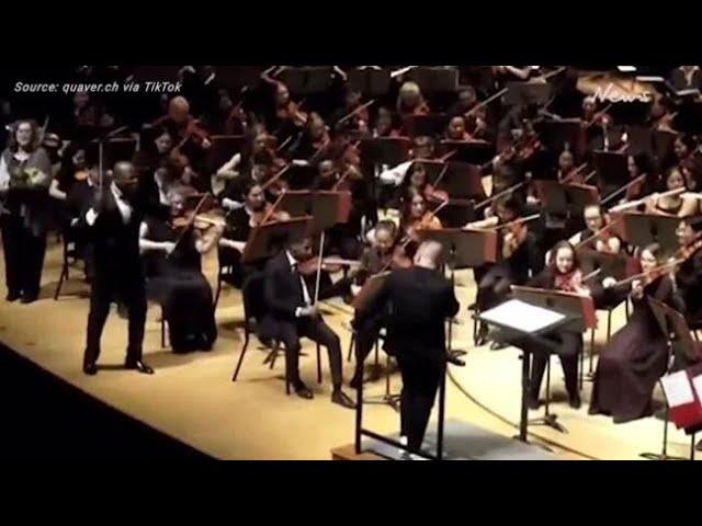 Conductor gets pranked on his birthday by orchestra