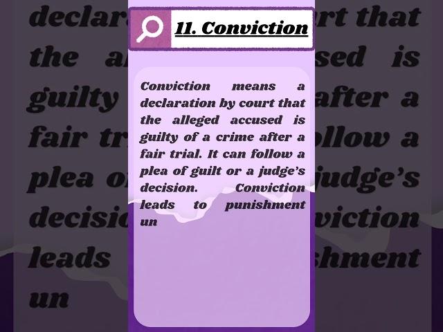 Conviction- meaning in law #shorts #law #legal #llb #ballb #conviction #knowledge #ipc #crpc