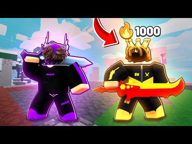 I Risked a 1000 Winstreak In Roblox Bedwars..