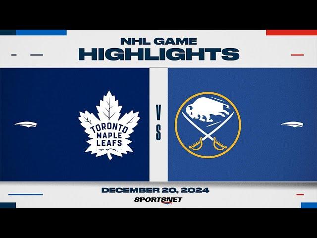 NHL Highlights | Maple Leafs vs. Sabres - December 20, 2024