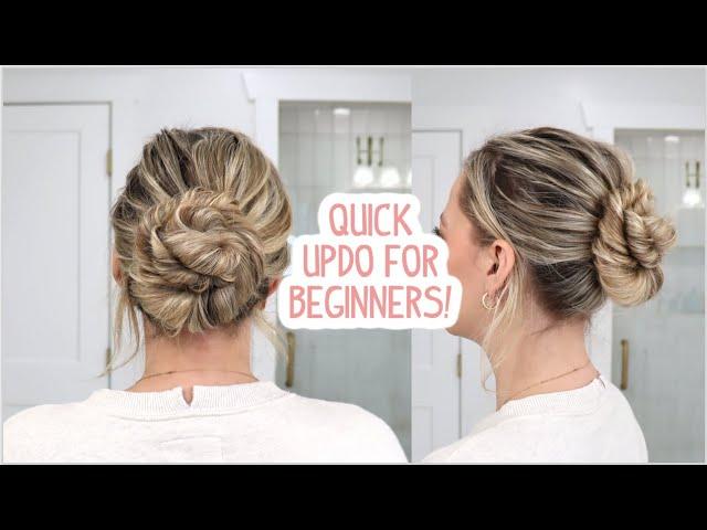 HOW TO: EASY BEGINNER UPDO HAIRSTYLE | HOLIDAY UPDO | Short, Medium, Long Hairstyle