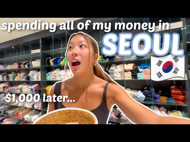 SPENDING ALL OF MY MONEY IN SEOUL… (7-eleven, shopping, skincare, Korean BBQ, food market, & more!)