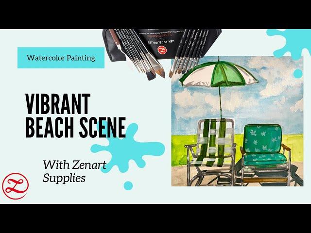 Creating a Vibrant Beach Scene in Watercolor | Zenart Supplies Tutorial