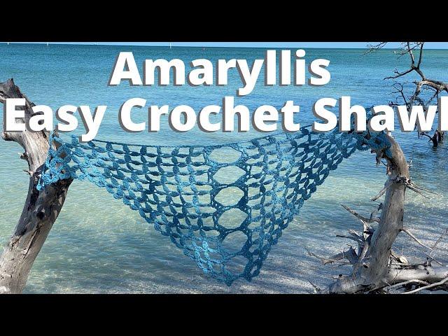Amaryllis Easy Crochet Shawl Free Pattern by Kristin Omdahl Beginner Quick with Bulky Weight Yarn