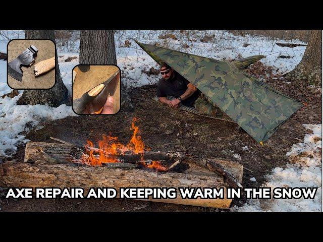 Solo Overnight Repairing an Axe and How to Keep Warm in the Snow