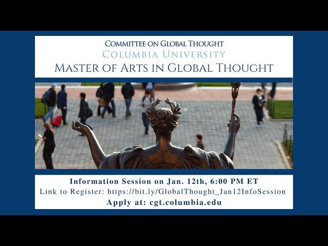 M.A. in Global Thought: Prospective Student Information Session, January 12th