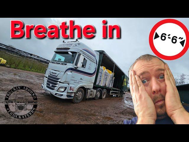 303 HGV Driver goes through a width restriction