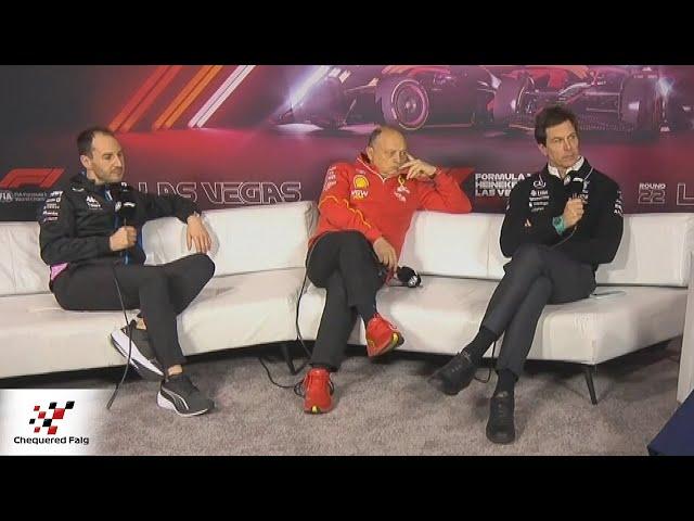 Team Principals Press Conference 2024 Las Vegas GP | Toto Wolff, Frederic Vasseur, Oliver Oakes