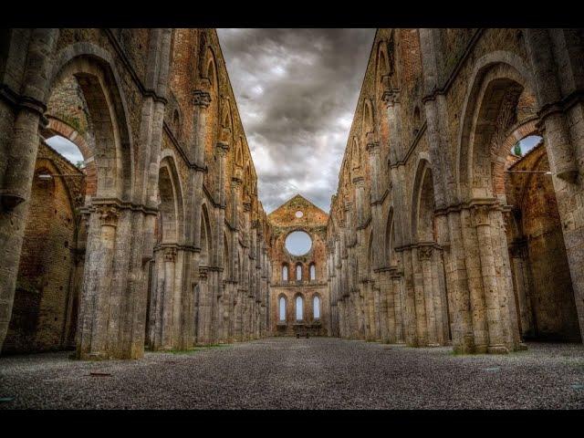 The Abbey of San Galgano and the Sword in the Stone - WALKING TOUR 4k with description in subtitles