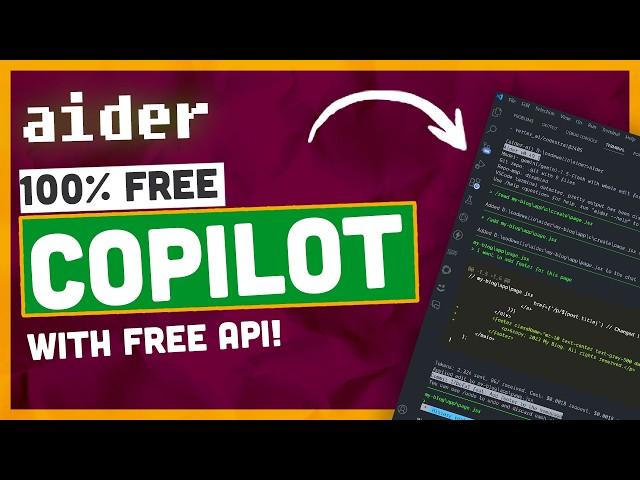 Aider Chat: Generate FULL-STACK Apps | 100% FREE Copilot based on Free API