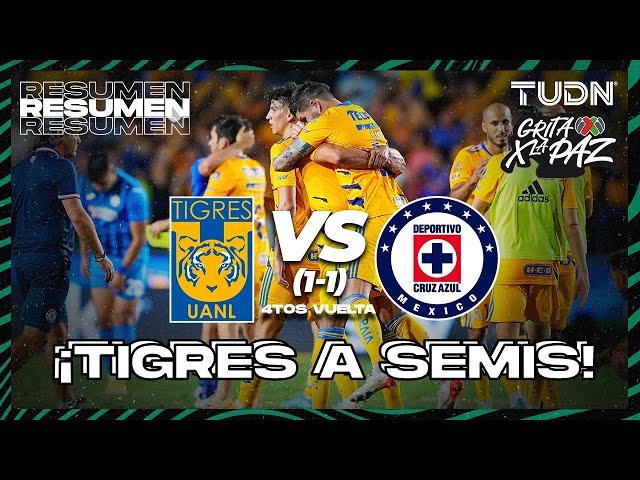 Resumen | Tigres (1)vs(1) Cruz Azul | Grita México C22 - 4tos | TUDN