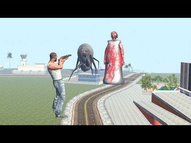 Franklin Vs Giant Granny In Indian Bike Driving 3D