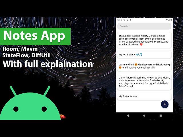 Make Android notes app | Room, Mvvm, Flows, DiffUtil