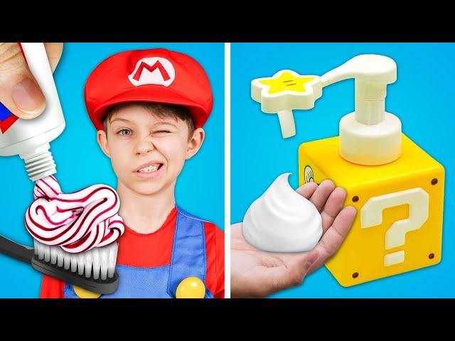 SUPER MARIO, ¡BOWSER ROBÓ PAPEL HIGIÉNICO! *Trucos Y Artilugios Locos Para El Baño* por Gotcha! Yes